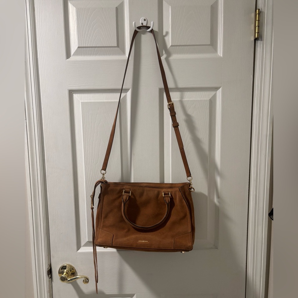 Rebecca Minkoff brown suede satchel handbag